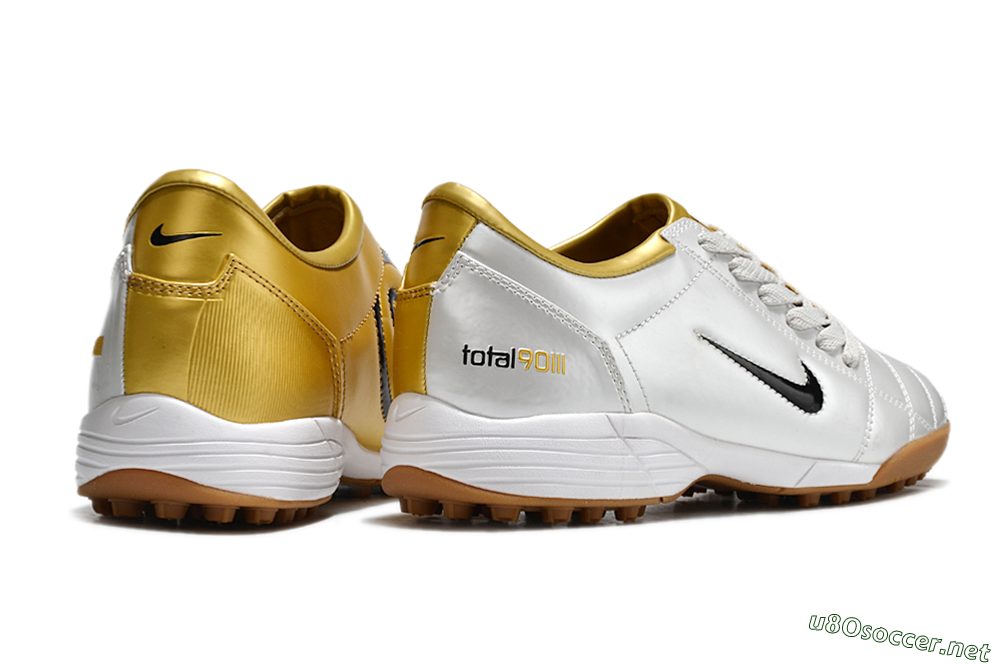 Men's Nike Total 90 II TF Football Shoes - Silver/Black/Gold 6