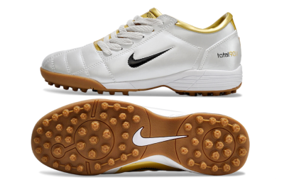 Men's Nike Total 90 II TF Football Shoes - Silver/Black/Gold