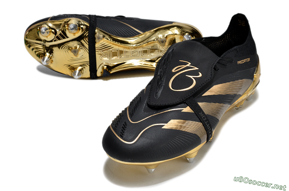 Men's Adidas Predator Elite Foldover Tongue SG Football Boots - Black/Gold 3