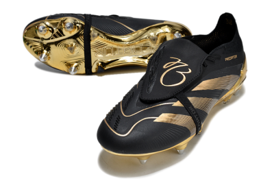 Men's Adidas Predator Elite Foldover Tongue SG Football Boots - Black/Gold