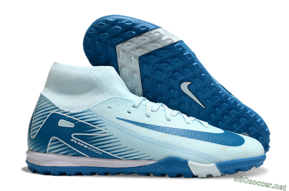 Men's Nike Air Zoom Mercurial Superfly 10 Academy TF Football Shoes - Jade/Blue/White 2