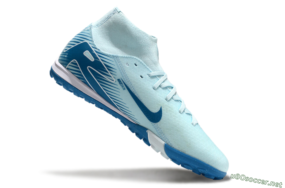 Men's Nike Air Zoom Mercurial Superfly 10 Academy TF Football Shoes - Jade/Blue/White 4