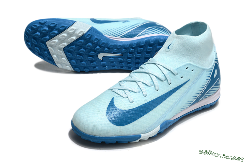 Men's Nike Air Zoom Mercurial Superfly 10 Academy TF Football Shoes - Jade/Blue/White 3