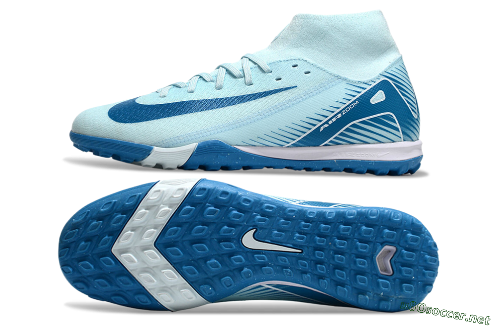 Men's Nike Air Zoom Mercurial Superfly 10 Academy TF Football Shoes - Jade/Blue/White 1
