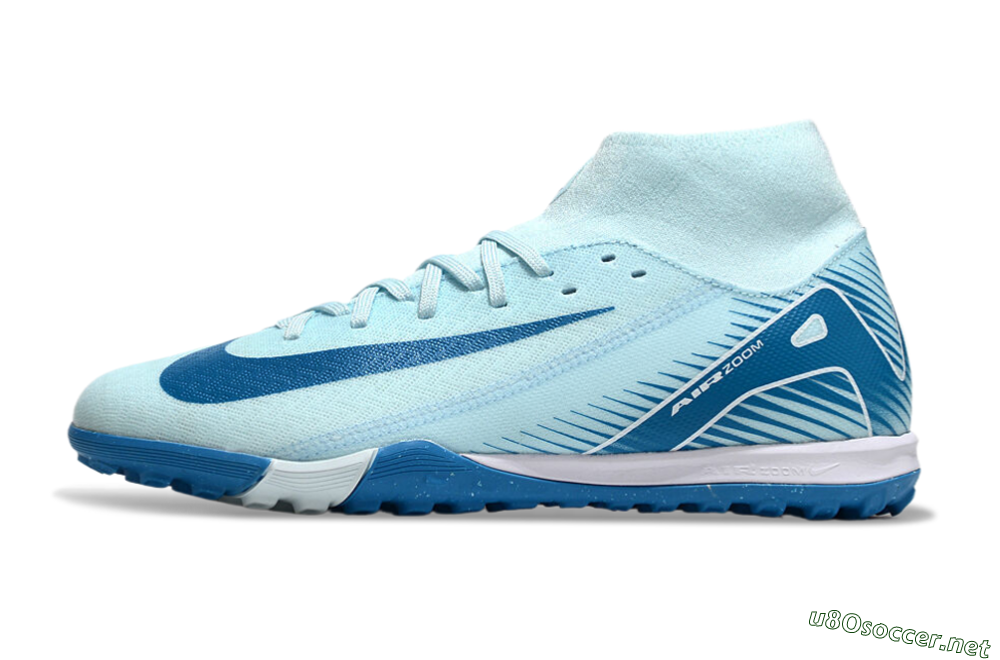 Men's Nike Air Zoom Mercurial Superfly 10 Academy TF Football Shoes - Jade/Blue/White 0
