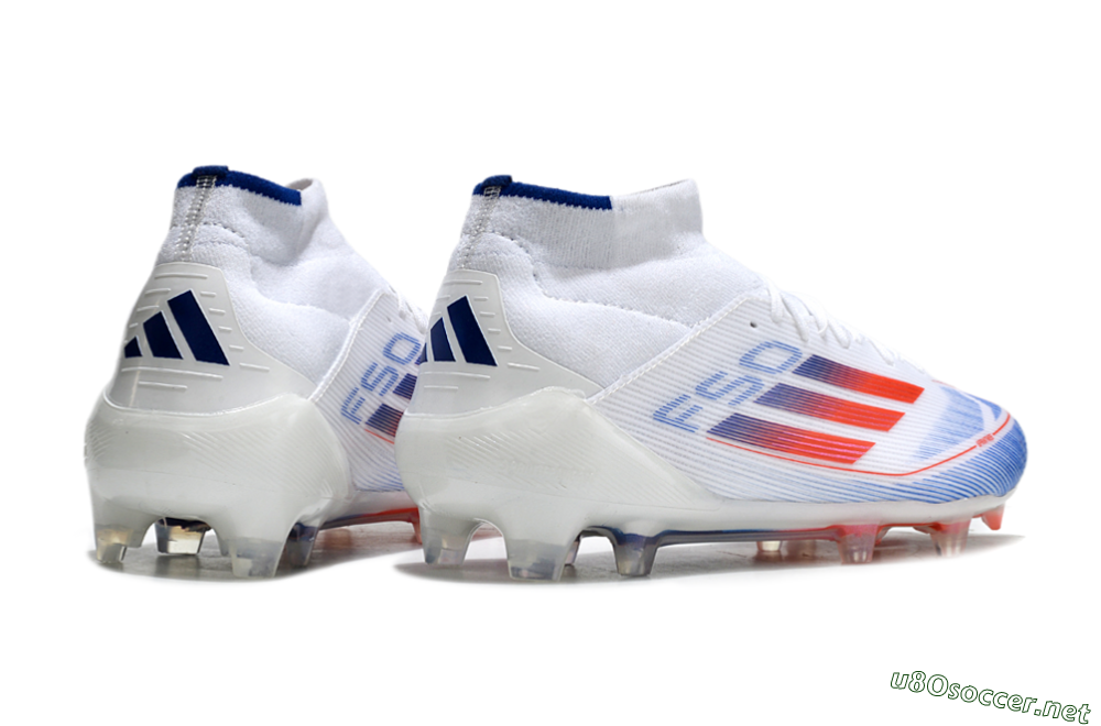 Men's Adidas F50 Elite Mid FG Football Boots - White/Red/Blue 6
