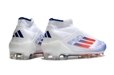 Men's Adidas F50 Elite Mid FG Football Boots - White/Red/Blue