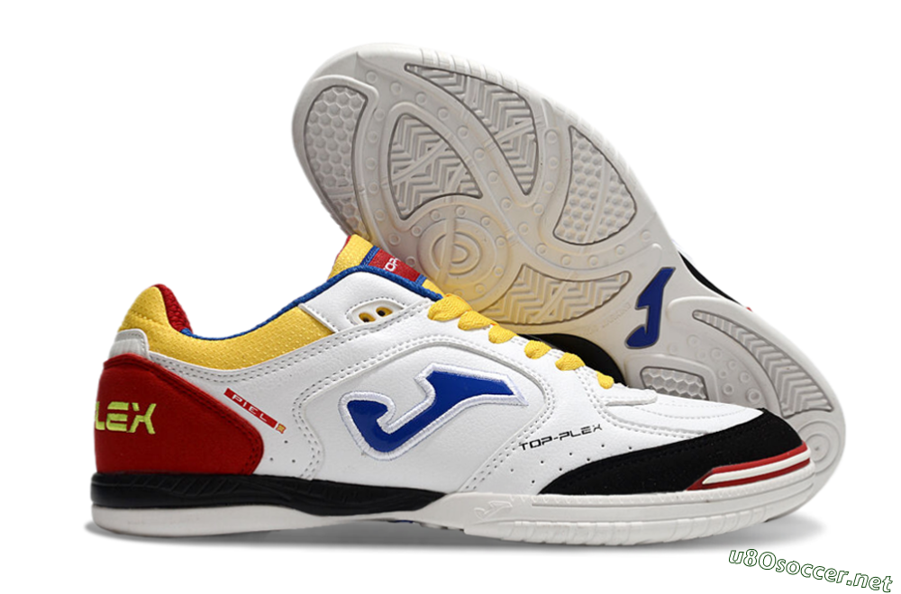 Men's Joma Top Flex IC Football Shoes - White/Yellow/Red 2