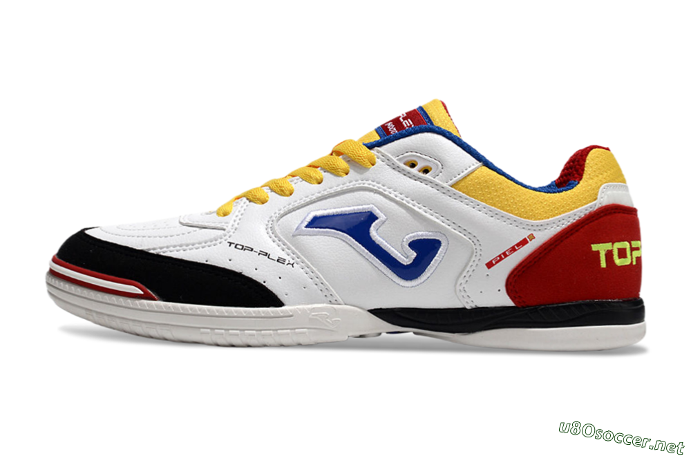 Men's Joma Top Flex IC Football Shoes - White/Yellow/Red 0
