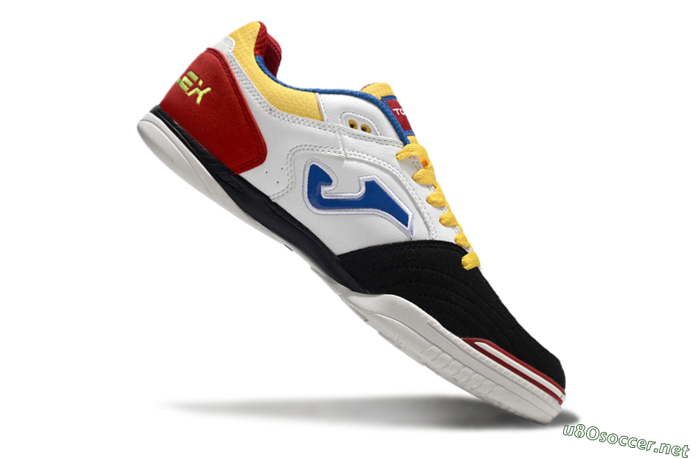 Men's Joma Top Flex IC Football Shoes - White/Yellow/Red 4