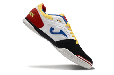 Men's Joma Top Flex IC Football Shoes - White/Yellow/Red