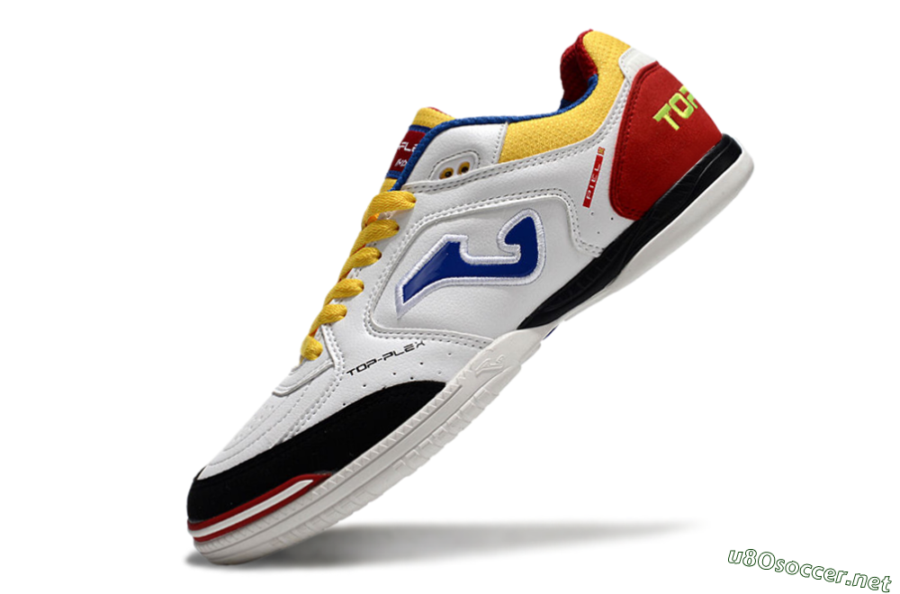 Men's Joma Top Flex IC Football Shoes - White/Yellow/Red 5