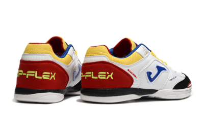Men's Joma Top Flex IC Football Shoes - White/Yellow/Red