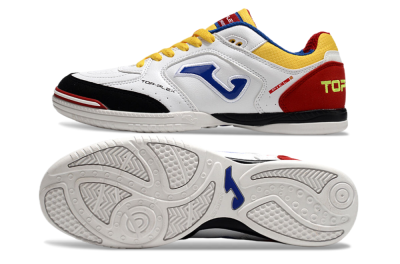 Men's Joma Top Flex IC Football Shoes - White/Yellow/Red