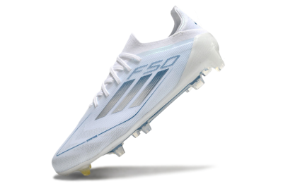 Men's Adidas F50 Elite FG Football Boots - White/Silver/Blue