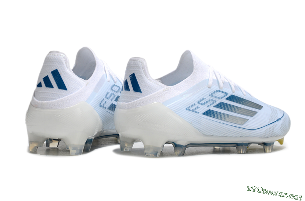 Men's Adidas F50 Elite FG Football Boots - White/Silver/Blue 6