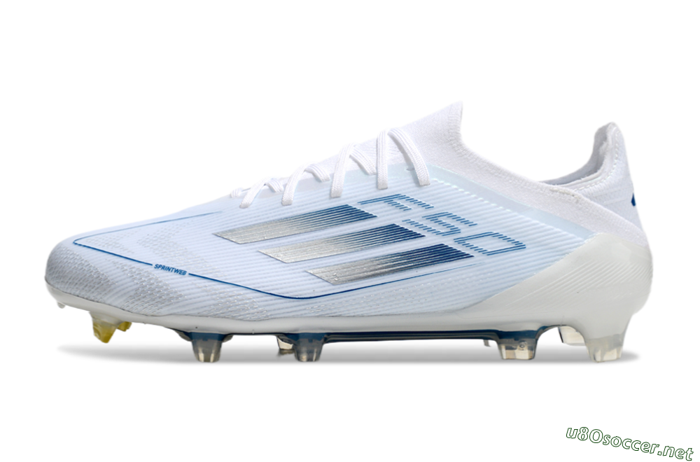 Men's Adidas F50 Elite FG Football Boots - White/Silver/Blue 0