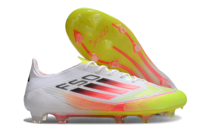 Men's Adidas F50 Elite FG Football Boots - White/Yellow/Red