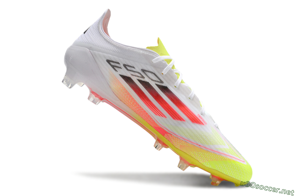 Men's Adidas F50 Elite FG Football Boots - White/Yellow/Red 4