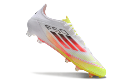 Men's Adidas F50 Elite FG Football Boots - White/Yellow/Red
