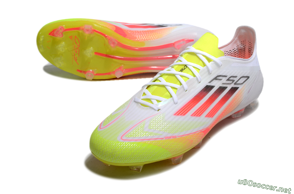 Men's Adidas F50 Elite FG Football Boots - White/Yellow/Red 3