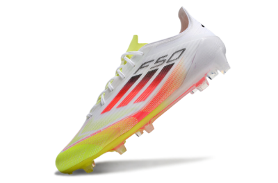 Men's Adidas F50 Elite FG Football Boots - White/Yellow/Red