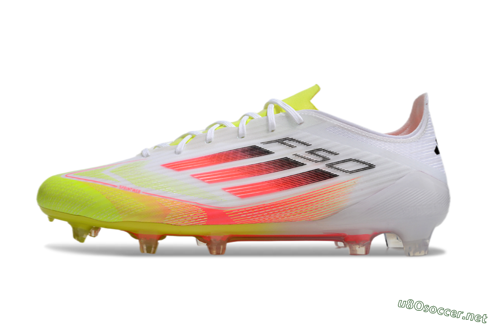 Men's Adidas F50 Elite FG Football Boots - White/Yellow/Red 0