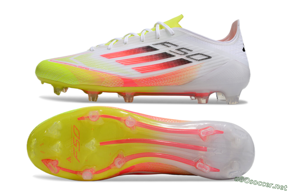 Men's Adidas F50 Elite FG Football Boots - White/Yellow/Red 1