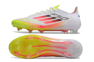 Men's Adidas F50 Elite FG Football Boots - White/Yellow/Red