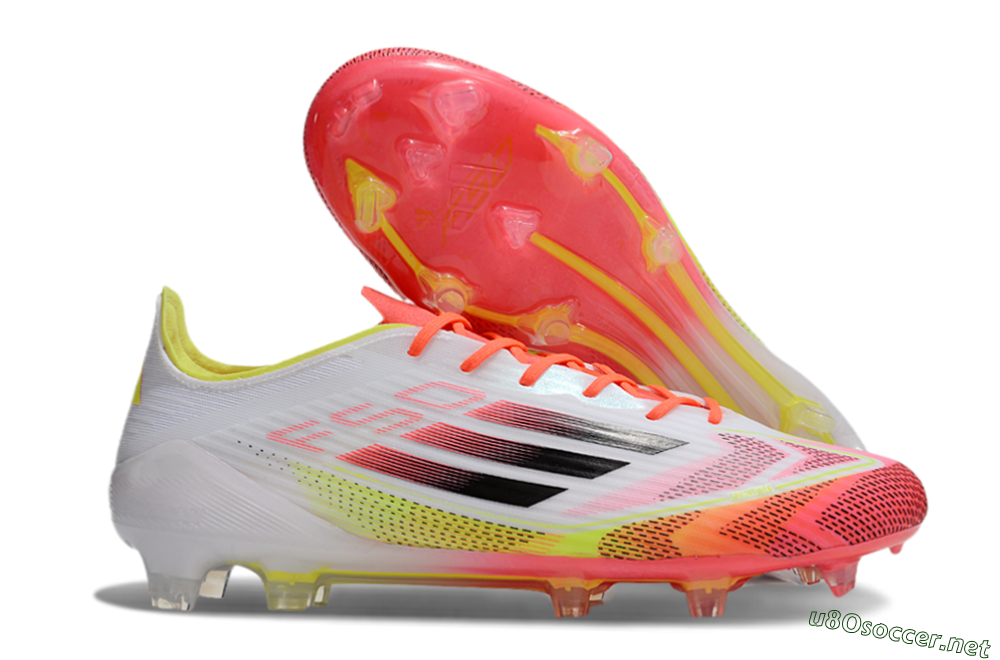 Men's Adidas F50 Elite FG Football Boots - White/Red/Yellow 2