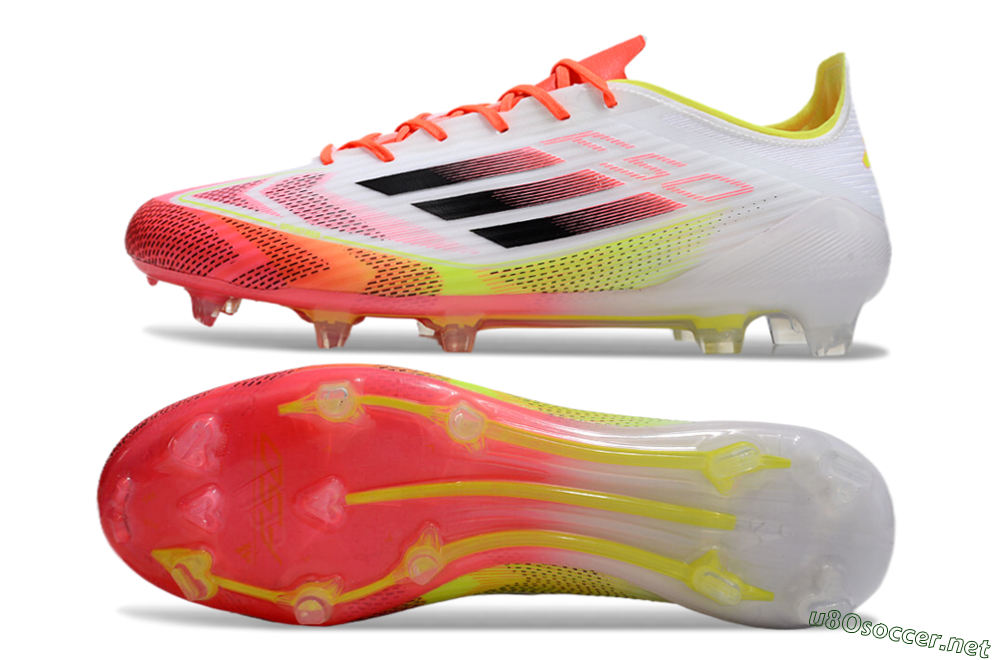 Men's Adidas F50 Elite FG Football Boots - White/Red/Yellow 1