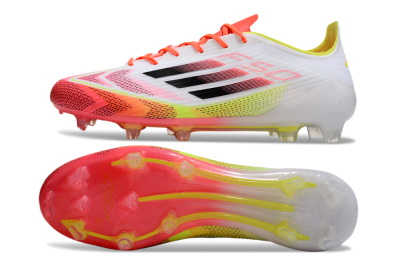 Men's Adidas F50 Elite FG Football Boots - White/Red/Yellow