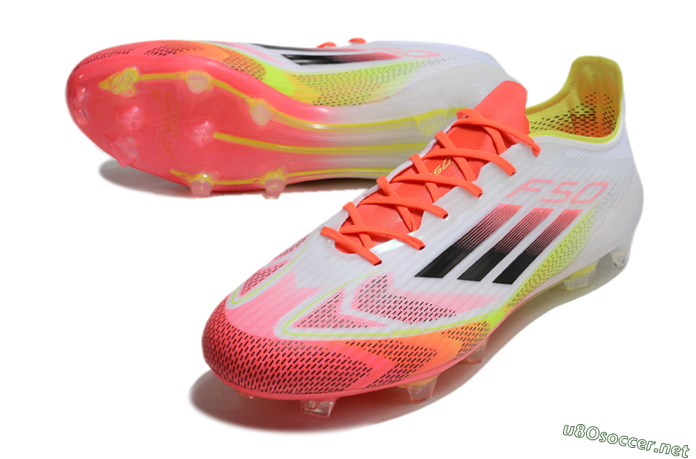 Men's Adidas F50 Elite FG Football Boots - White/Red/Yellow 3