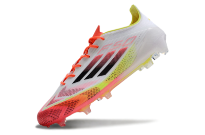 Men's Adidas F50 Elite FG Football Boots - White/Red/Yellow