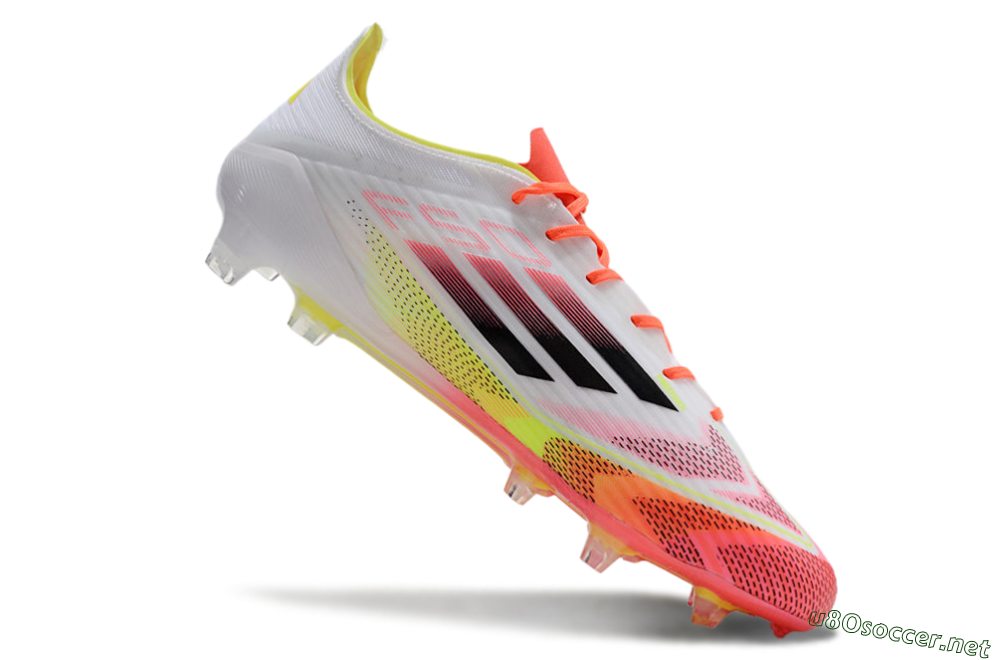 Men's Adidas F50 Elite FG Football Boots - White/Red/Yellow 4