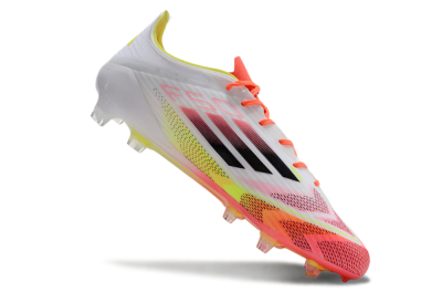 Men's Adidas F50 Elite FG Football Boots - White/Red/Yellow