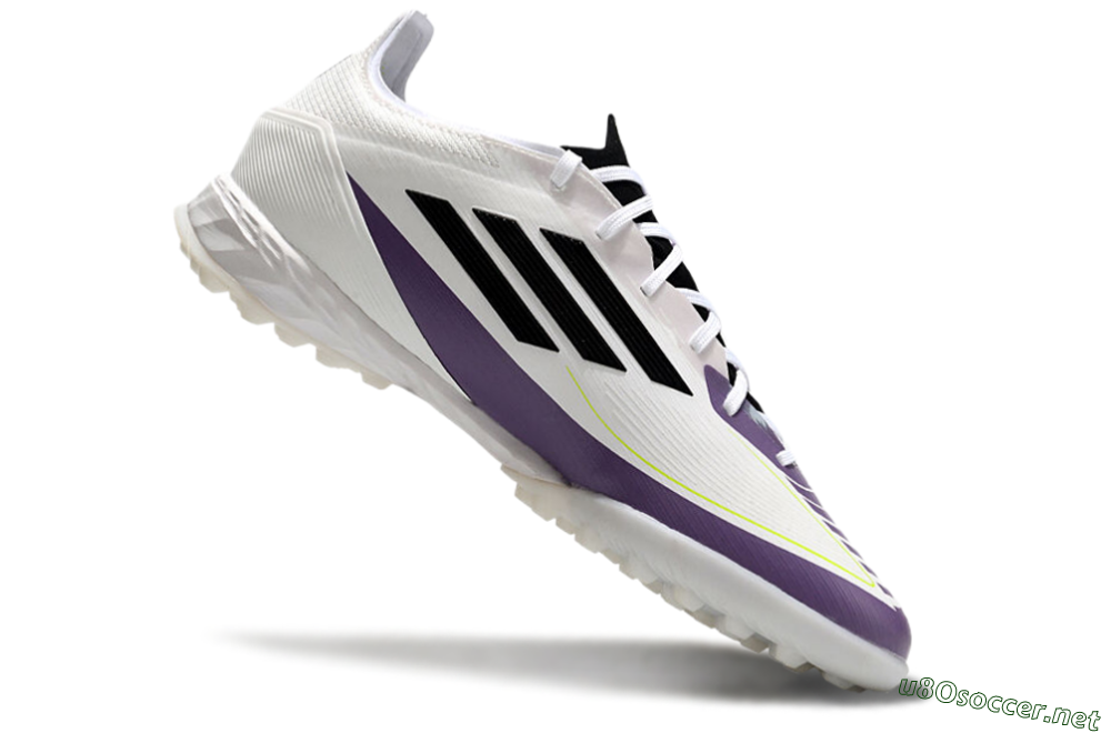 Men's Adidas x Messi F50 Pro TF Football Shoes - White/Purple/Black 4
