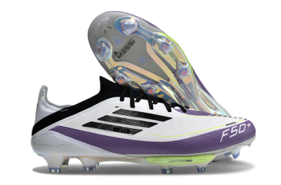 Men's Adidas F50 Elite FG Football Boots - White/Black/Purple