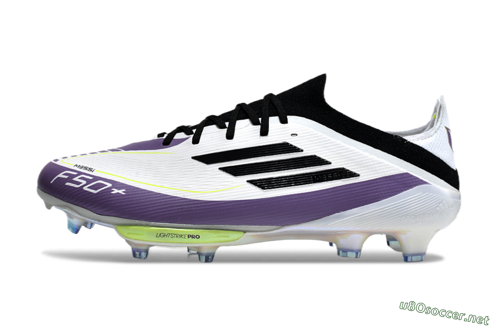Men's Adidas F50 Elite FG Football Boots - White/Black/Purple 0