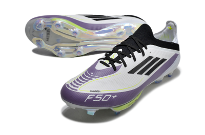 Men's Adidas F50 Elite FG Football Boots - White/Black/Purple