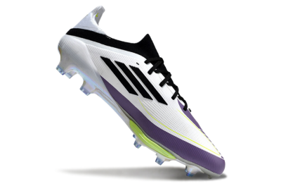 Men's Adidas F50 Elite FG Football Boots - White/Black/Purple