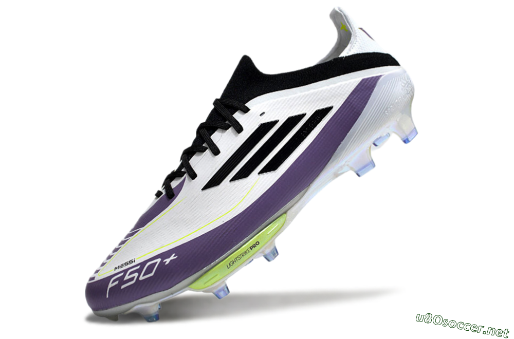 Men's Adidas F50 Elite FG Football Boots - White/Black/Purple 5
