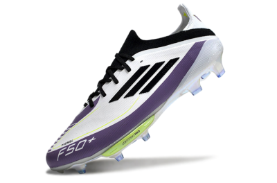 Men's Adidas F50 Elite FG Football Boots - White/Black/Purple