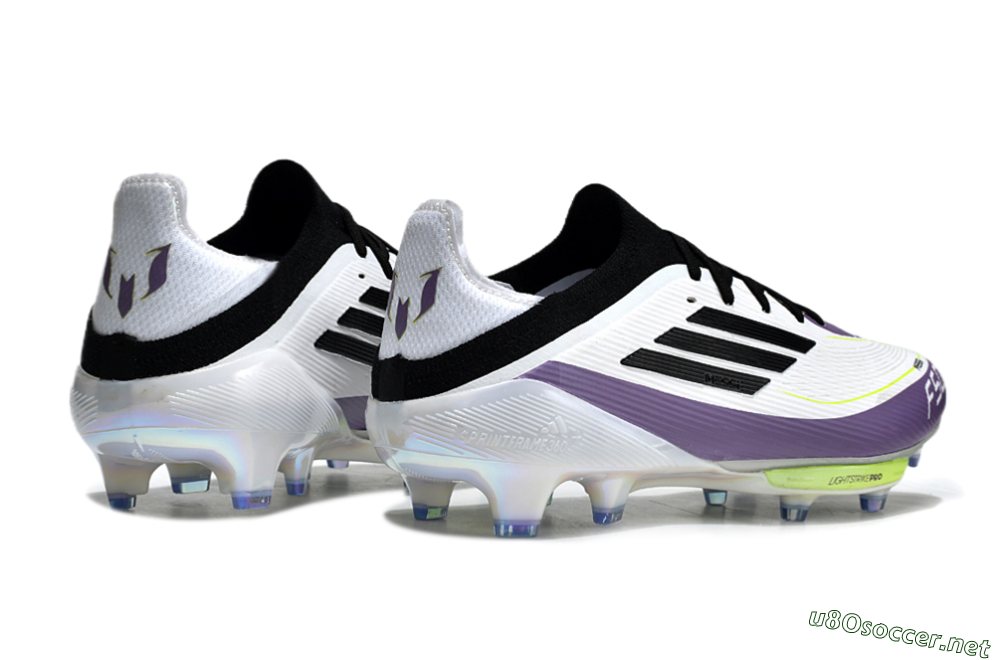 Men's Adidas F50 Elite FG Football Boots - White/Black/Purple 6