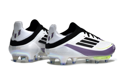 Men's Adidas F50 Elite FG Football Boots - White/Black/Purple