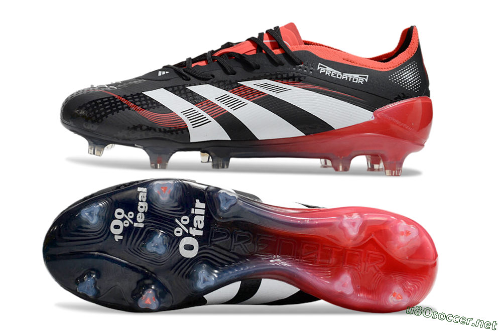 Unisex Adidas Predator 24 Elite FG Football Boots - Black/White/Red 1