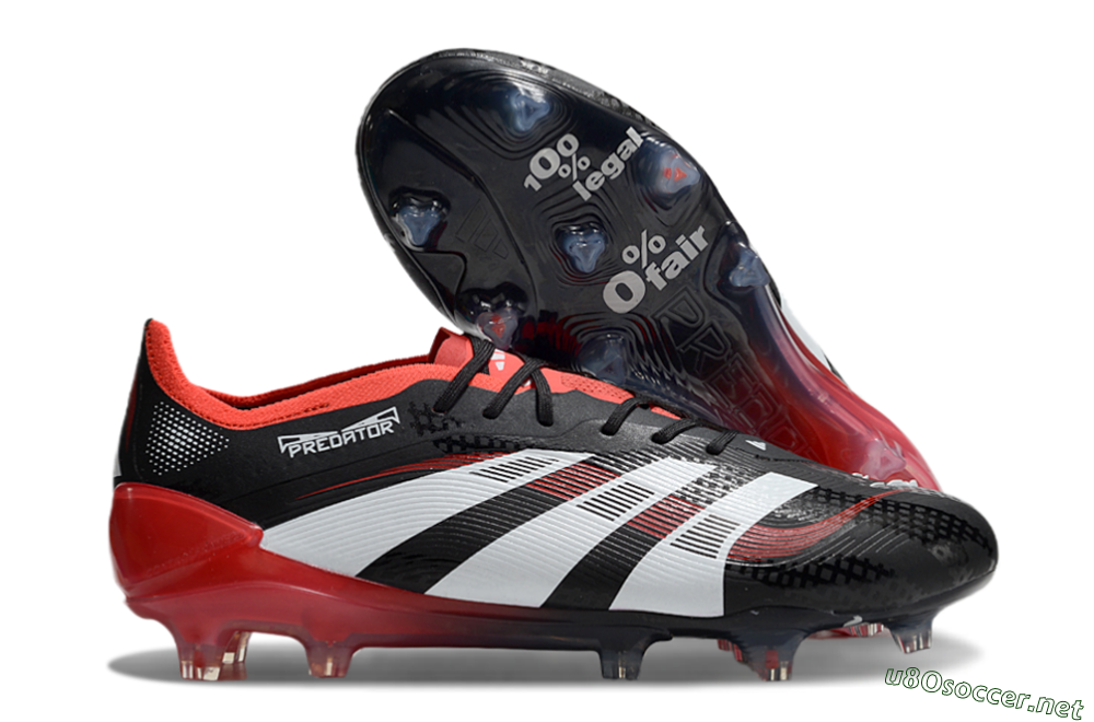 Unisex Adidas Predator 24 Elite FG Football Boots - Black/White/Red 2