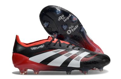 Unisex Adidas Predator 24 Elite FG Football Boots - Black/White/Red