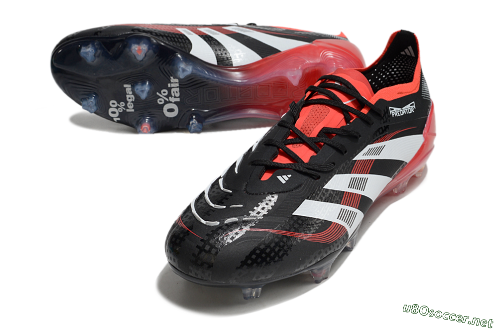 Unisex Adidas Predator 24 Elite FG Football Boots - Black/White/Red 3