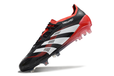 Unisex Adidas Predator 24 Elite FG Football Boots - Black/White/Red